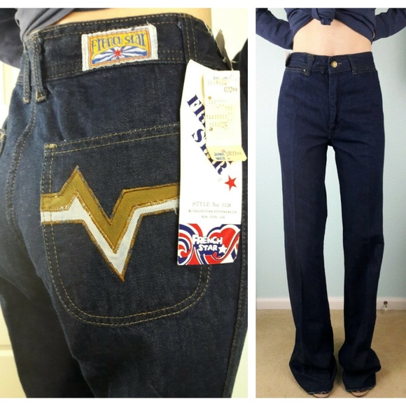 French Star Denim - Vintage 70s French Star Jeans NOS Sz. 28 x 36